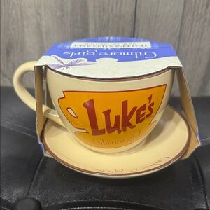 New Gilmore Girls Luke's Diner Tea Cup & Saucer Set Coffee Cup Mug 22 fl oz